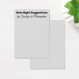 Einfache Date Night Vorschläge Light Gray Card