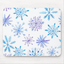 Einfache dennoch elegante Schneeflocken | Mousepad