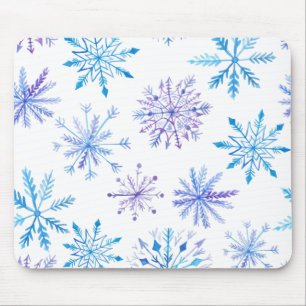 Einfache dennoch elegante Schneeflocken   Mousepad