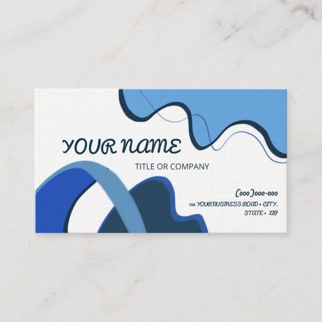 einfache Design Blue Template Business Card Visitenkarte (Vorderseite)