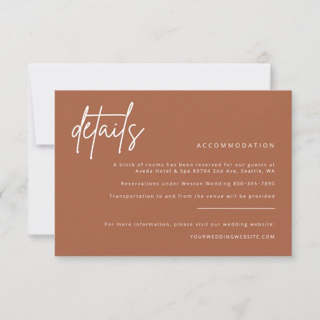 Einfache Details Einladungskarte für Hochzeiten (Vorderseite)