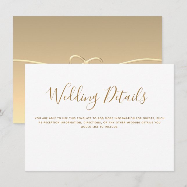 Einfache Details zur Goldhochzeit Begleitkarte (Vorne/Hinten)
