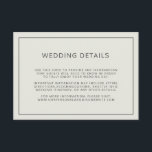Einfache Details zur Hochzeit an der Grenze Begleitkarte<br><div class="desc">Einfache Hochzeitsdetails Gehäuse-Karte mit einem Rand um Ihre Details auf einem hellbeigen Hintergrund. Diese einfachen Umzäunungskarten geben Ihren Gästen wichtige Informationen zu Ihrem besonderen Tag und sind perfekt für eine moderne Hochzeit.</div>