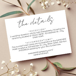 Einfache Details zur Schwarzen Hochzeit Begleitkarte