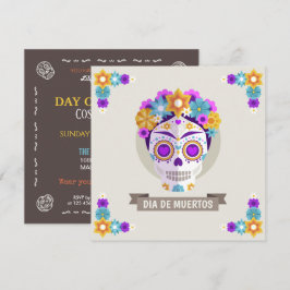 Einfache Dia de los Muertos Einladung zum Blumenst