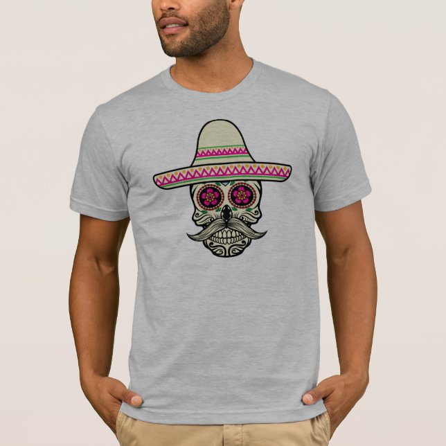 Einfache Dia de Muertos Skull mit Hat | Shirt (Vorderseite)