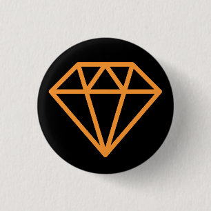Einfache Diamant - Light Orange auf schwarz Button
