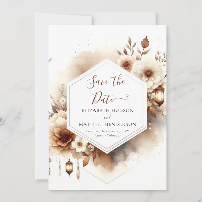 Einfache digitale Rustikale Hochzeit Save The Date (Vorderseite)