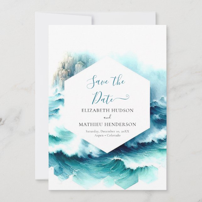 Einfache digitale Schönheits-Hochzeit Save The Date (Vorderseite)