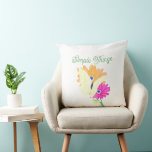 'Einfache Dinge' Blumen und Schmetterlinge Kissen