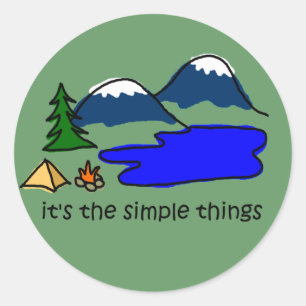 Einfache Dinge - Camping Runder Aufkleber