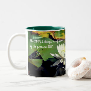 Einfache Dinge Frog inspirierendes Zitat Zweifarbige Tasse