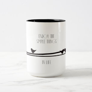 Einfache Dinge Vögel Zweifarbige Tasse