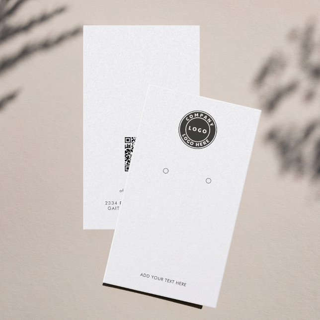 Einfache Display-Karte für Logos und QR-Code Visitenkarte (Business Logo with QR Code Earrings Display Card)