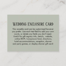 Einfache DIY Custom Wedding Sage Green Begleitkarte