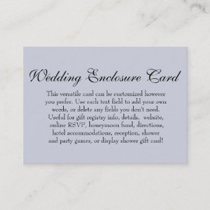 Einfache DIY Custom Wedding Versatile Dusty Blue Begleitkarte