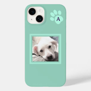 Einfache Dog Paw Initial Light aquamarin Case-Mate iPhone 14 Hülle