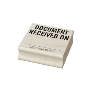 Einfache "DOKUMENT EMPFANGEN AUF" Briefmarke aus G Gummistempel