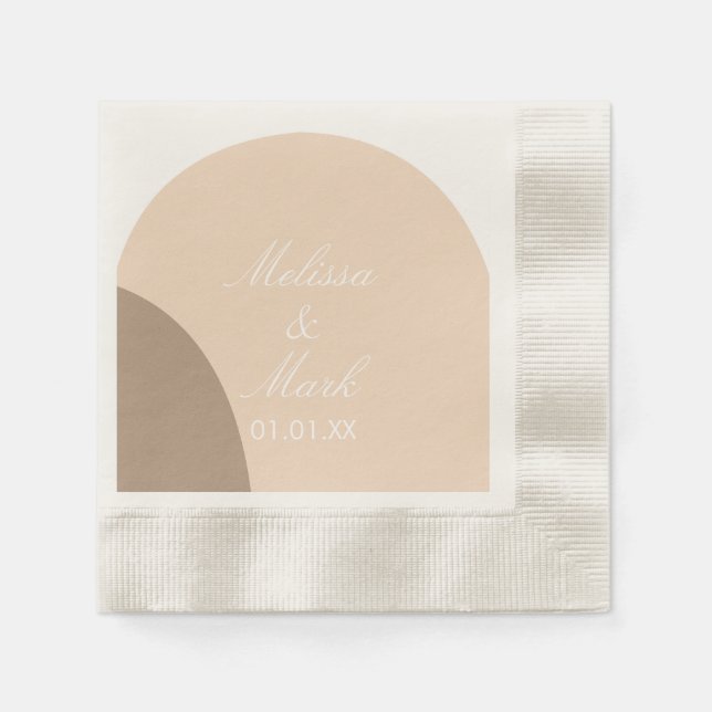 Einfache Double Arch Earth Shape Monogram Serviette (Vorderseite)
