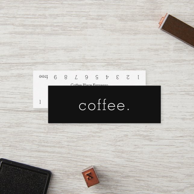 Einfache Double Dunkel Loyalty Coffee Punch Card Treuekarte (Vorderseite/Rückseite Beispiel)