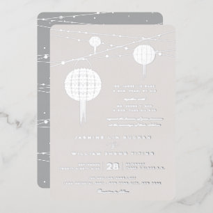 Einfache Double Happiness Lanterns Chinesische Hoc Folieneinladung