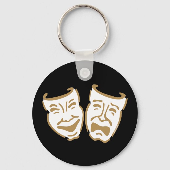 Einfache Drama-Masken Schlüsselanhänger (Vorderseite)