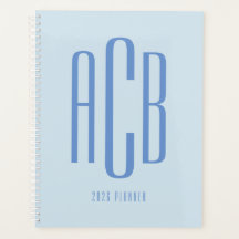 Einfache Drei-Buchstaben-blaue Monogramm