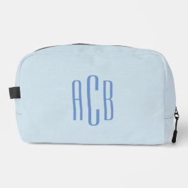 Einfache Drei-Buchstaben-blaue Monogramm Waschbeutel