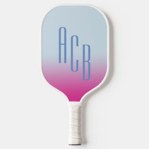 Einfache Drei-Buchstaben-blaues, rosafarbenes Ombr Pickleball Schläger