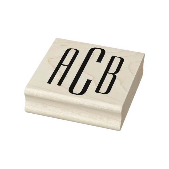 Einfache Drei-Buchstaben-Monogramm Gummistempel (Stempel)
