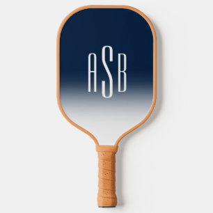 Einfache Drei Buchstaben Navy Blue White Ombre Mon Pickleball Schläger