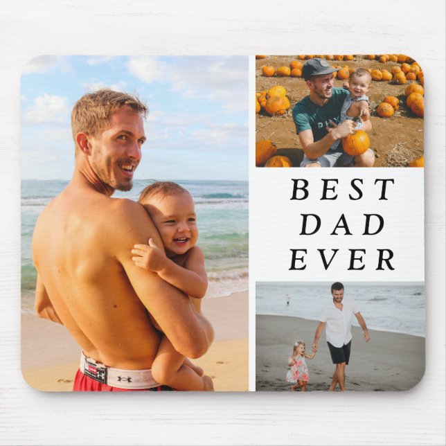 Einfache Drei-Foto-Beste Vater je Mousepad (Vorne)