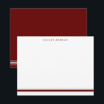 Einfache Drei Streifen Dard Red Gray Mens Schreibt Mitteilungskarte<br><div class="desc">Dieses Design enthält 3 Streifen am unteren Ende der Karte und Platz für einen Namen. Klicken Sie auf die Schaltfläche Anpassen, wenn Sie die Bilder verschieben/skalieren und den Text weiter verändern möchten! Variationen dieses Designs, zusätzliche Farben sowie koordinierende Produkte sind in unserem Shop, zazzle.com/store/doodlelulu verfügbar. Kontaktieren Sie uns, wenn Sie...</div>