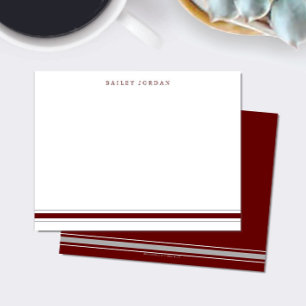 Einfache Drei Streifen Dard Red Gray Mens Schreibt Mitteilungskarte