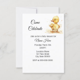 Einfache Duckling Duckling Babydusche Einladung