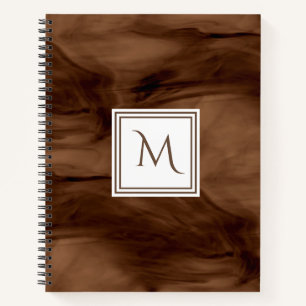 Einfache dunkelbraune, subtile Marmorverkleidung M Notizbuch