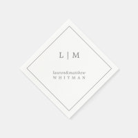 Einfache dunkelgraue Monogram-Elegante Hochzeit