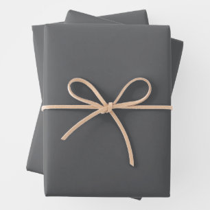 Einfache dunkelgraue, solide Farbe Geschenkpapier Set