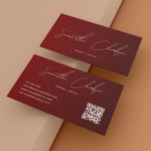 Einfache dunkle Rote Moderne, handgeschriebener QR