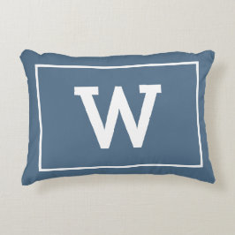 Einfache Dusty Blue Initial Monogram Dekokissen