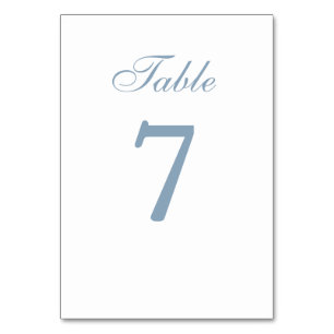 Einfache Dusty Blue Wedding Tischnummer Card