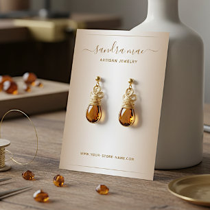 Einfache edle Ohrschmuck Präsentationskarte Visitenkarte