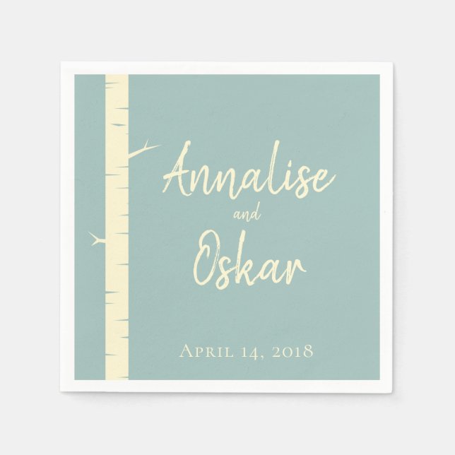 Einfache Eggshell Blue Birch Wedding Table Napkins Serviette (Vorderseite)