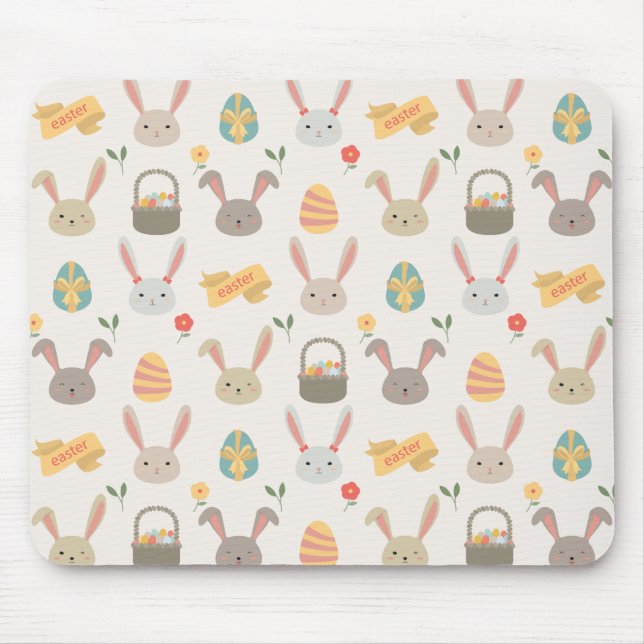 Einfache Eier und Häschen Ostern | Mousepad (Vorne)