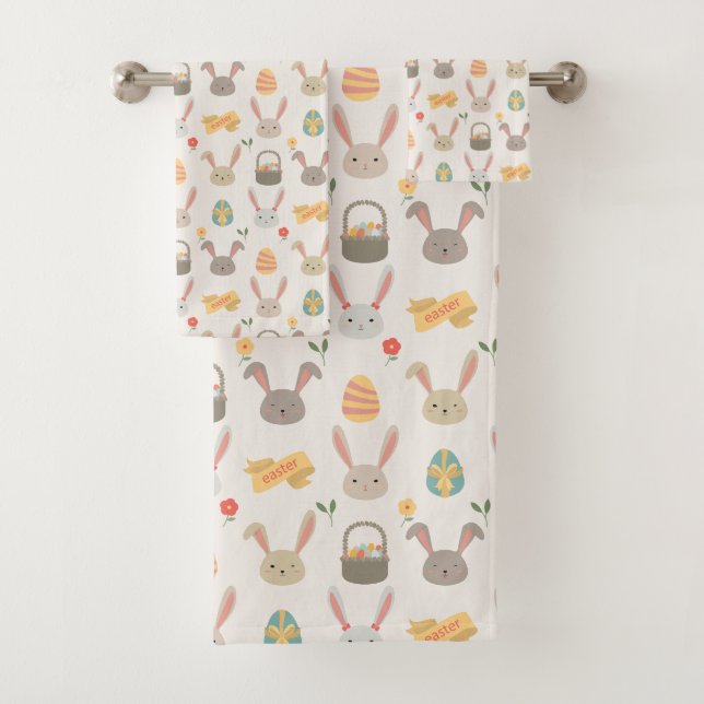 Einfache Eier und Tuch-Set Häschen-Ostern | Badhandtuch Set (Insitu)