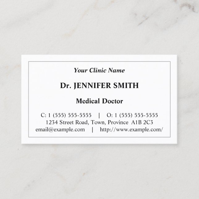 Einfache, einfache und bescheidene Visitenkarte (Vorderseite)