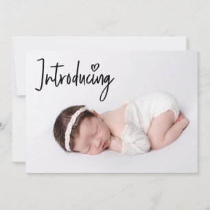 Einfache Einführung Baby Girl Modernes Neugeborene Ankündigung