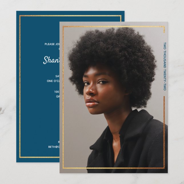 Einfache Einladung des modernen Abschlusses an der (Vorne/Hinten)