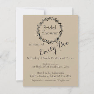 Einfache Einladung einer Bridal-Dusche nach Maß