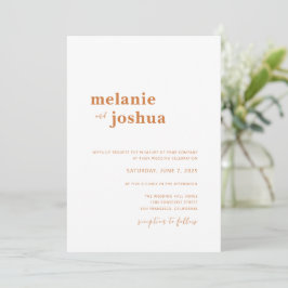 Einfache Einladung für moderne Hochzeiten | Kupfer